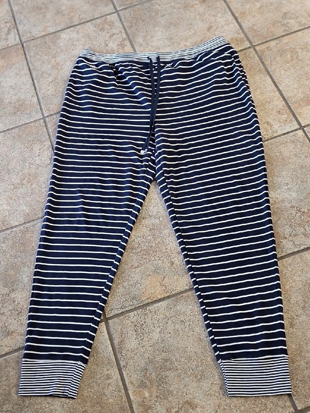 Lauren Ralph  Lauren Navy and White Striped Mens Lounge Pants Size XL Black Labe